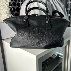 Tory Burch Black Pebbled Satchel